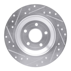 Ford Bronco Sport Brake Rotor (1) - Rear Right - R1 Concepts - Drilled & Slotted - Silver - `16-`25